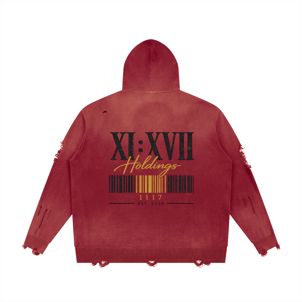 XI:XVII Signature Distressed Hoodie