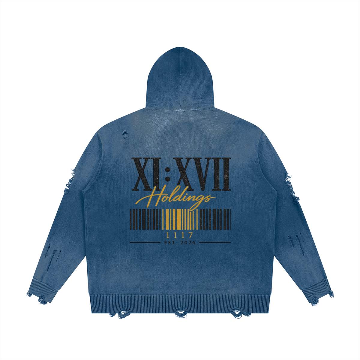 XI:XVII Signature Distressed Hoodie