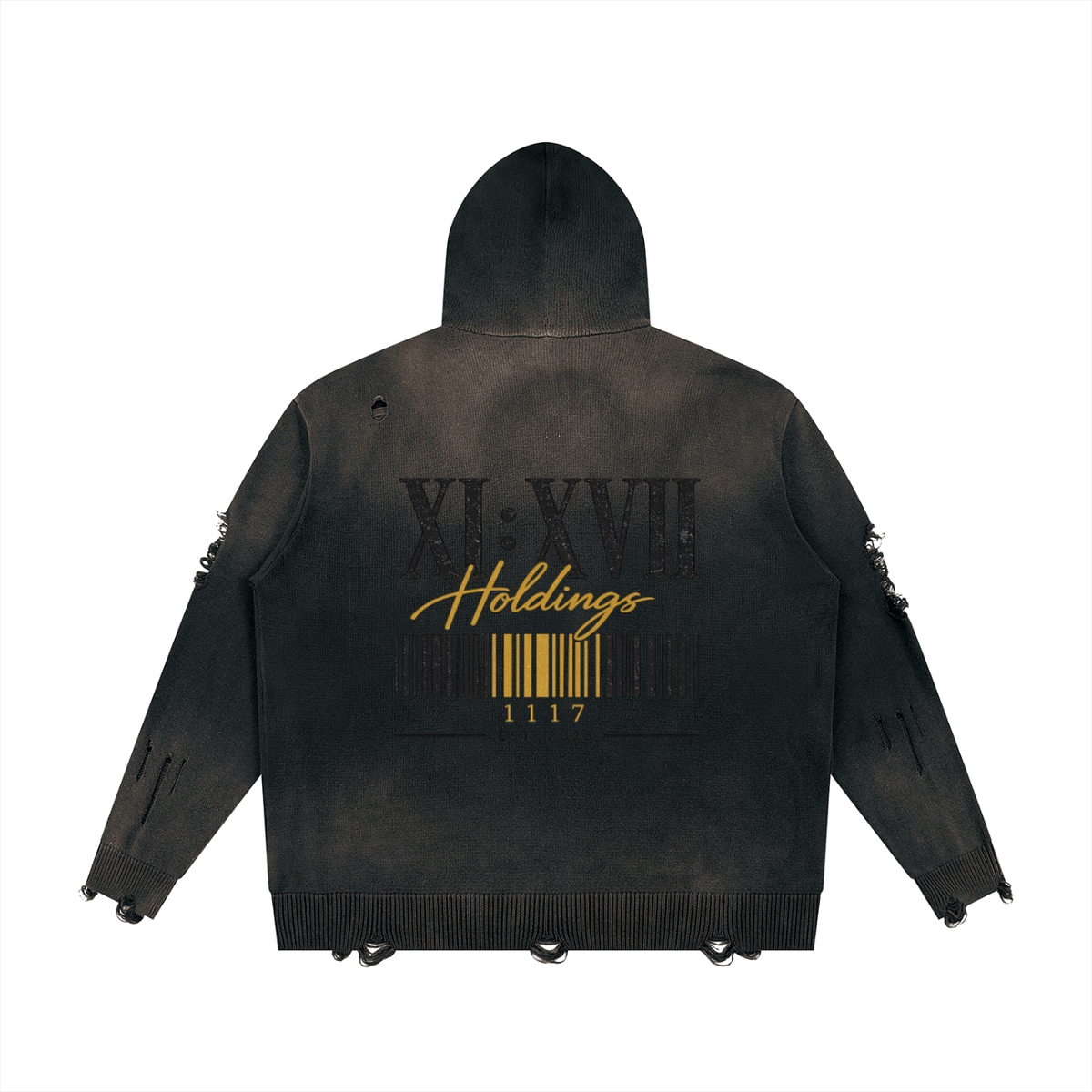 XI:XVII Signature Distressed Hoodie
