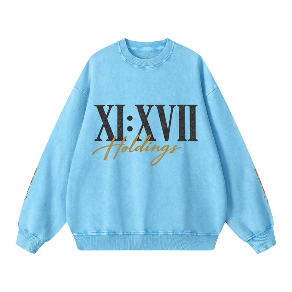 XI : XVII Holdings Founder’s Collection | Snow Washed Oversized Sweatshirt